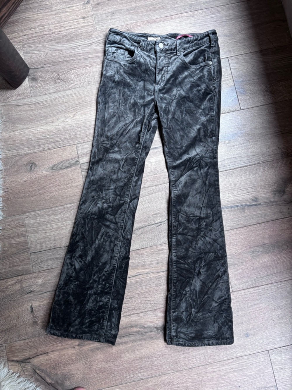 Pilcro Velvet Demi Lune Bootcut Pants Size 29 Green Gray Stretch Anthropologie - Picture 2 of 16